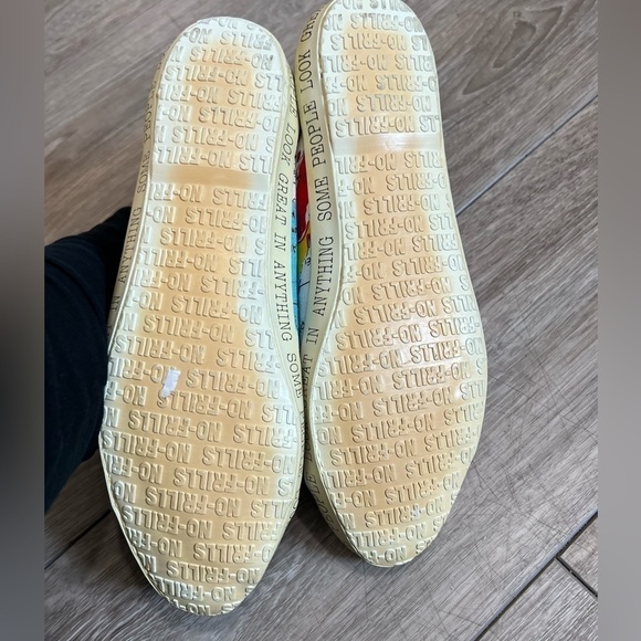 Vintage 80's NO FRILLS Low Top Sneaker Map Graphic Lace Up 6.5 B - Picture 9 of 10